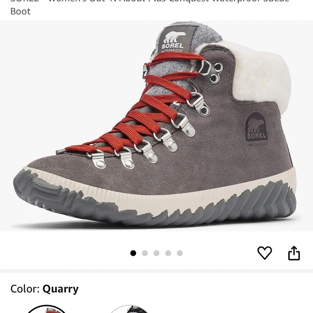 SOREL Women's Out ‘N About Plus Conquest Waterproof Suede Boot. Women’s 11. - Picture 7 of 11